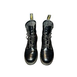 Dr. Martens Womens 1480W Black Leather Lace Up Ankle Combat Boots Sz 7 Grunge